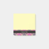 Post-it® Tartan rose, or et bleu (Devant)