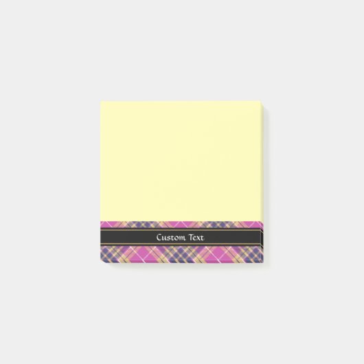 Post-it® Tartan rose, or et bleu (Devant)