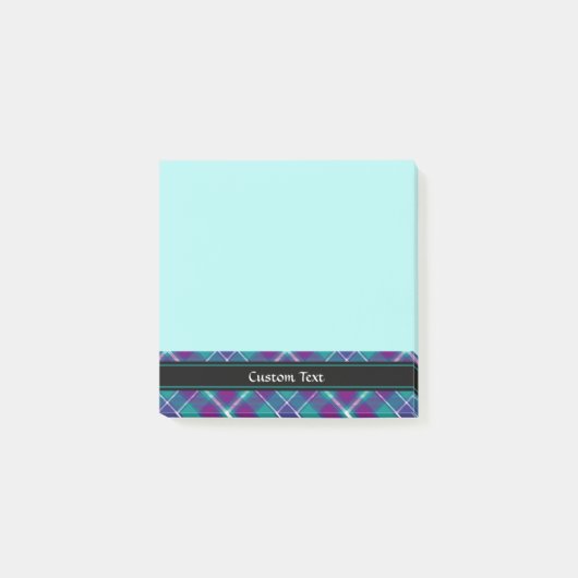 Post-it® Tartan vert de mer, violet et bleu (Devant)