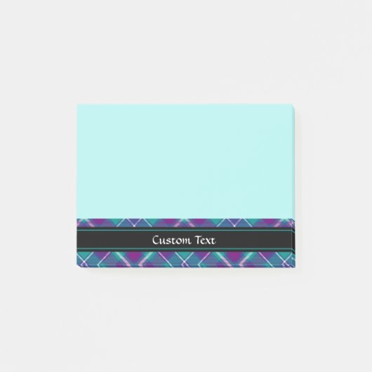 Post-it® Tartan vert de mer, violet et bleu (Devant)
