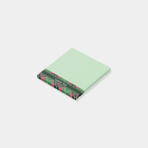 Post-it® Tartan vert et rose
