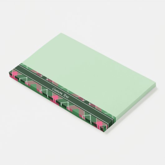 Post-it® Tartan vert et rose (Incliné)