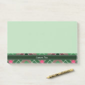 Post-it® Tartan vert et rose (Sur un bureau)