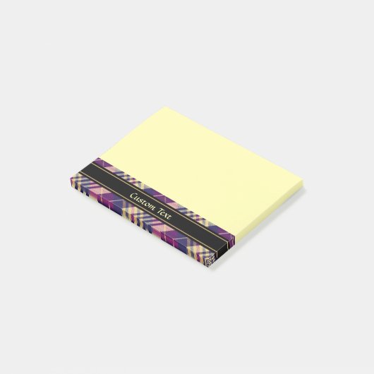 Post-it® Tartan Violet, Or et Bleu (Incliné)