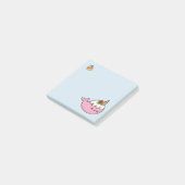 Post-it® Tarte sablée Narwhal de fraise de Kawaii (Incliné)