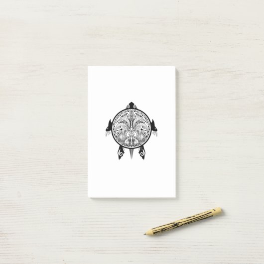 Post-it® Tatouage de Tribal Turtle Shield (Sur un bureau)