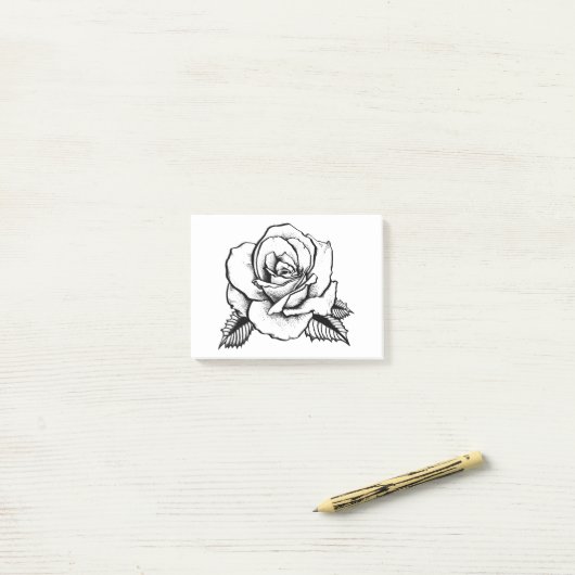 Post-it® tatouage rose (Sur un bureau)
