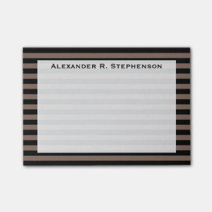 Post-it® Taupe de monogramme Brown et bande noire