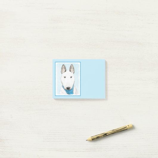 Post-it® Taureau Terrier - Cute Original Chien Art (Sur un bureau)
