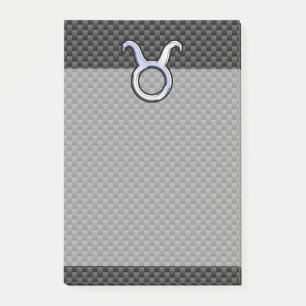 Post-it® Taurus Zodiac Sign on Black Carbon Fibre Print