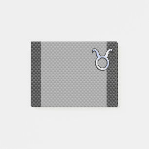 Post-it® Taurus Zodiac Sign on Black Carbon Fibre Print