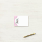 Post-it® Tea Party Pit Bull (lt brindle white 3) chien mign (Sur un bureau)