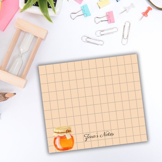 Post-it® Tea Time Honey Pot Personalized Grid Sticky Notes