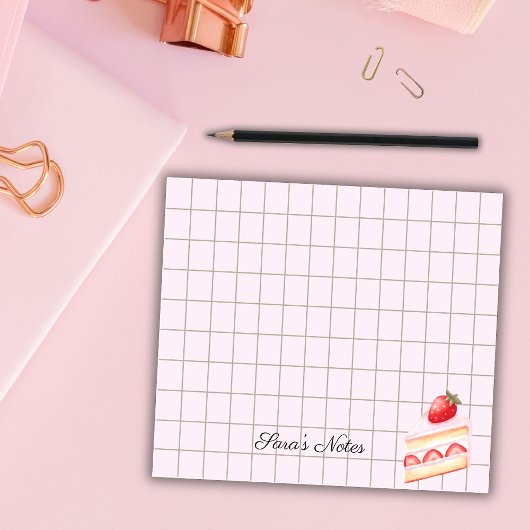 Post-it® Tea Time Strawberry Cake – Personalized Grid Stick