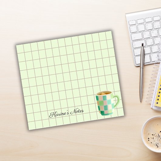 Post-it® Tea Time Tea Cup – Personalized Grid Sticky Notes