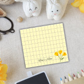 Post-it® Tea Time Yellow Flower – Personalized Grid Sticky 