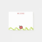 Post-it® Teacher Apple Nom personnalisé Monogram Post it® N (Devant)