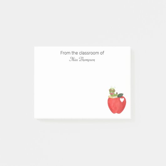 Post-it® Teacher Appreciation Classroom Red Apple Custom (Devant)