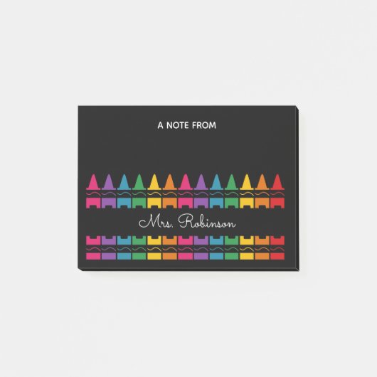 Post-it® Teacher Appreciation Rainbow Crayon  (Devant)