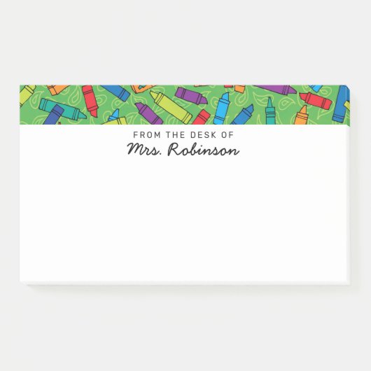 Post-it® Teacher Mignonne Multi Crayons du bureau de 10x6 (Devant)