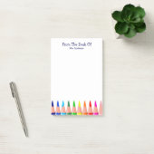 Post-it® Teacher Nom de la classe Cute Rainbow Pencils (Bureau)
