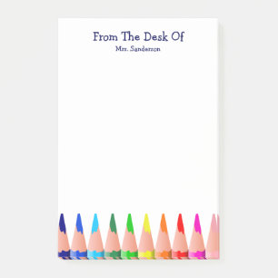 Post-it® Teacher Nom de la classe Cute Rainbow Pencils 