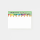 Post-it® Teacher Personalized Color Pencil Post It Notes (Devant)