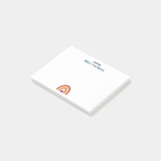 Post-it® Teacher Post-it Notes – Personalized Rainbow Desig (Incliné)