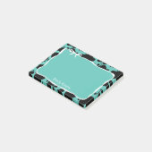 Post-it® Teal Cow Print & White Bow With Your Name (Incliné)