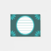 Post-it® Teal Leaf Mandala Design on Dark Cyan (Devant)