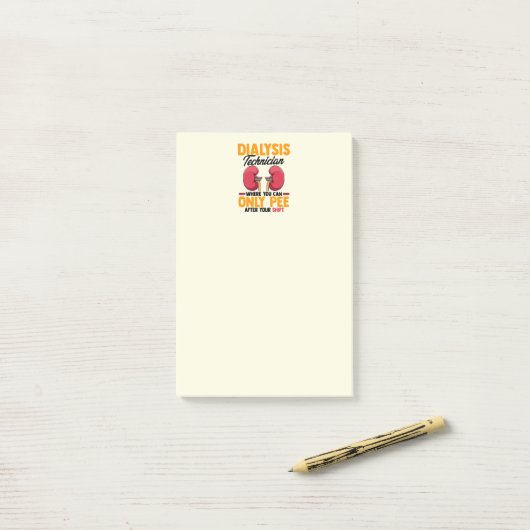 Post-it® Technicien en dialyse Néphrologie Rein (Sur un bureau)