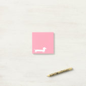 Post-it® Teckel rose Doxie mignon (Sur un bureau)