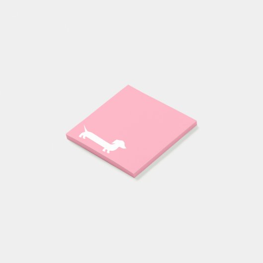 Post-it® Teckel rose Doxie mignon (Incliné)