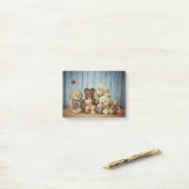 Post-it® Teddy avec des amis (Sur un bureau)