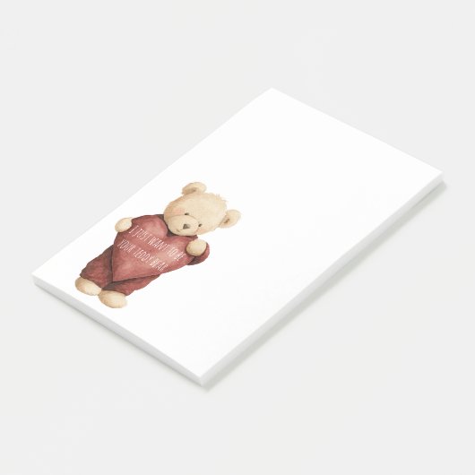 Post-it® Teddy Bear Red Heart (Incliné)
