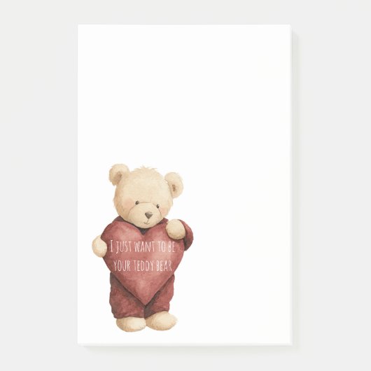 Post-it® Teddy Bear Red Heart (Devant)