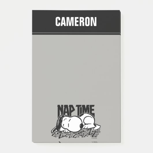Post-it® Tee - shirt | Snoopy Nap Time | Ajouter Votre Nom (Devant)
