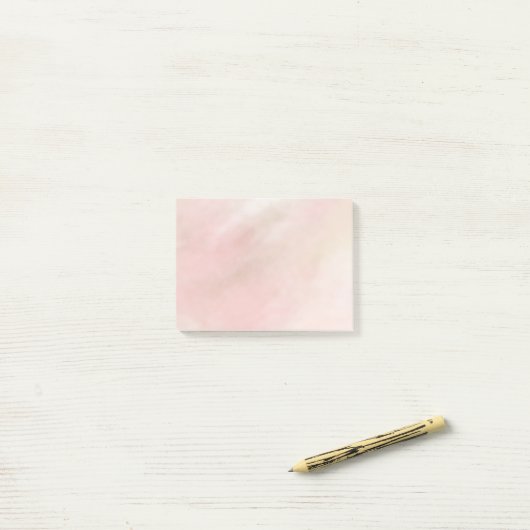 Post-it® Teinture d'aquarelle rose rose pâle (Sur un bureau)