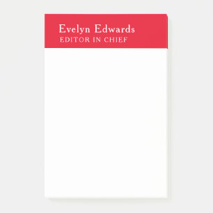 Post-it® Tendance Moderne Rouge Blanc Minimaliste Simple