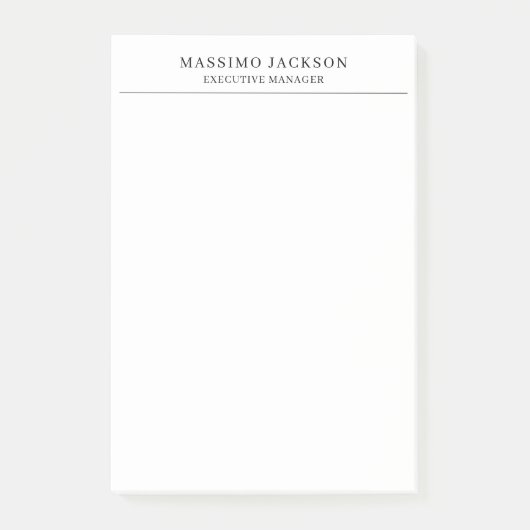 Post-it® Tendance Moderne Simple Noir & Blanc Professionnel (Devant)