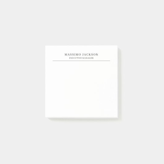 Post-it® Tendance Moderne Simple Noir & Blanc Professionnel (Devant)
