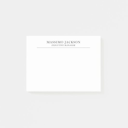 Post-it® Tendance Moderne Simple Noir & Blanc Professionnel (Devant)