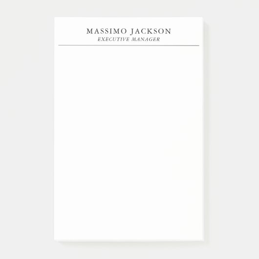 Post-it® Tendance Moderne Simple Noir & Blanc Professionnel (Devant)