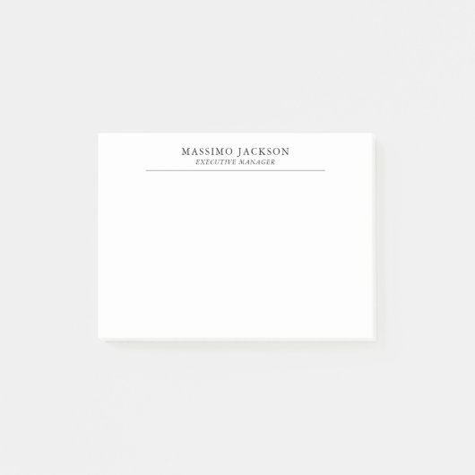 Post-it® Tendance Moderne Simple Noir & Blanc Professionnel (Devant)