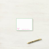 Post-it® Tennis de Preppy rose et vert (Sur un bureau)