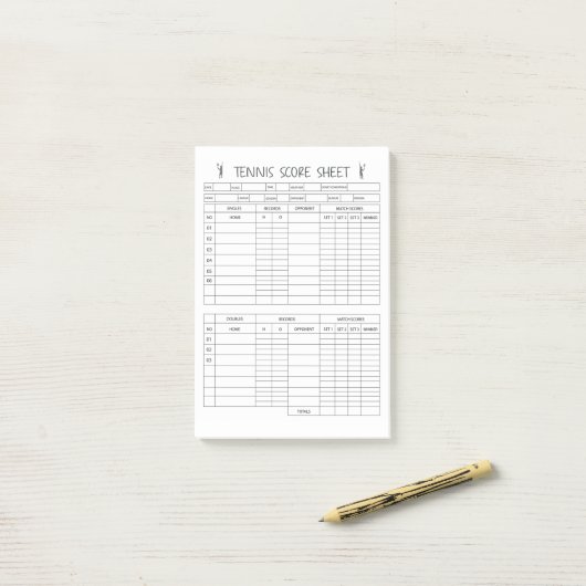Post-it® Tennis Score Sheets -Scort (Sur un bureau)