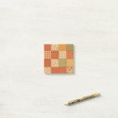 Post-it® Terracotta Patchwork Quilt Rustic Farmhouse Floral (Sur un bureau)