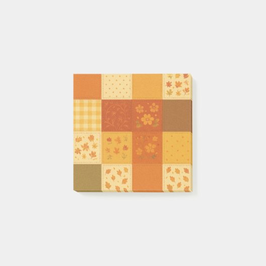 Post-it® Terracotta Patchwork Quilt Rustic Farmhouse Floral (Devant)