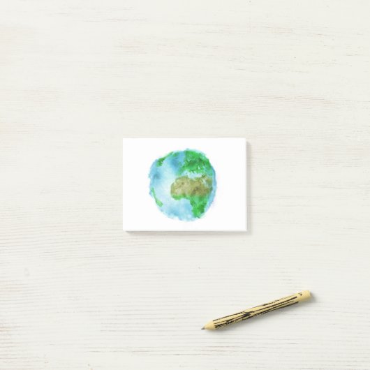 Post-it® Terre simple aquarelle (Sur un bureau)