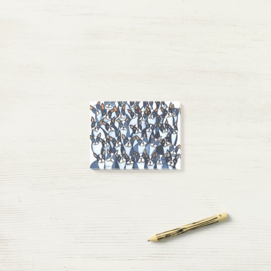 Post-it® Terriers de Boston (Sur un bureau)